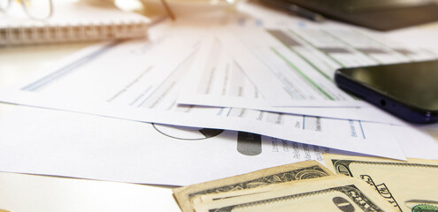 Fototapeta premium financial growth,economy and economics,profitable company growing,Currency and interest,Business financial