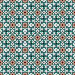 Decorative tile pattern, floral background vintage