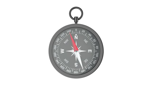 Black compass on white background