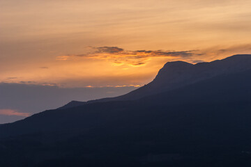 Demerdzhi Valley at sunset. Crimea