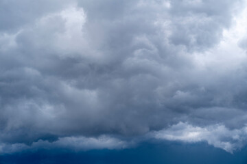intense dramatic sky in a rain storm during summer