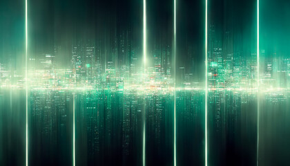 Abstract digital cyber background, Big data code matrix futuristic, digital art style, illustration design, technology concept