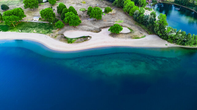 waidsee weinheim - Lake in Baden-W&uuml;rttemberg, Germany - aerial photography 