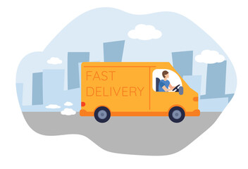Fast delivery vector concept illustration