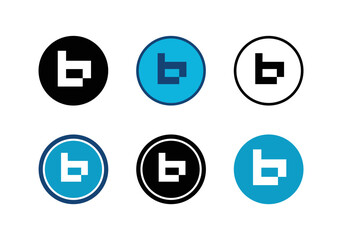 Letter b logo icon set, stock vector illustration isolated on white background