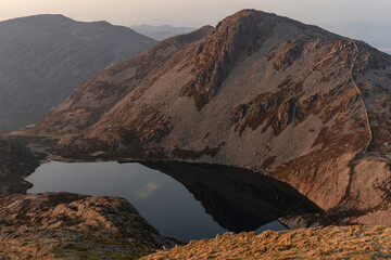 The rhinogydd mountains in Snowdonia Wales UK