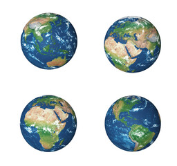 3d collection of earth planet isolate ,Earth day 22 April 