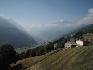 World heritage express train Bernina Express in Switzerland