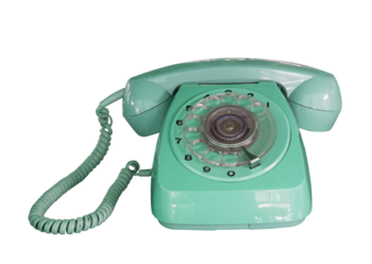 Vintage telephone green color isolate for design - old fashion. retro style