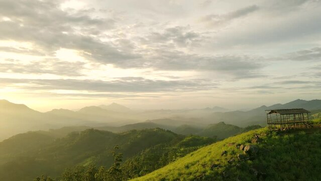 sunset over the mountains