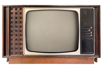 Vintage television - old TV isolate for design ,retro technology