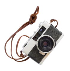Fotobehang Vintage camera - old film camera isolate for object, retro technology © jakkapan