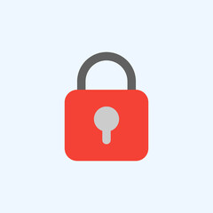 Padlock icon in flat style about user interface, use for website mobile app presentation