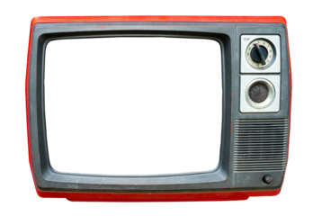 Retro television - old vintage TV with frame screen isolate for object, retro technology