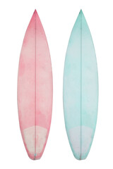 Vintage foam surfboard isolated for object, retro styles.