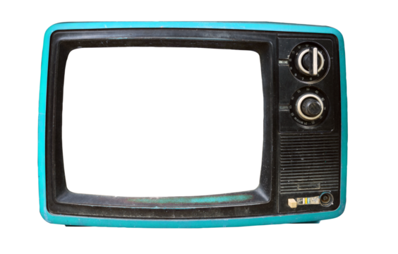 Retro television - old vintage TV with frame screen isolate  for object, retro technology