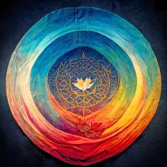 Fototapete Abstract colorful rainbow color mandala design © Robert Kneschke
