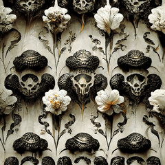 Dark grungy horror victorian wallpaper background texture