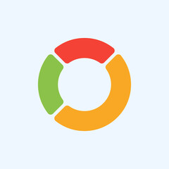 Pie chart icon in flat style about user interface, use for website mobile app presentation