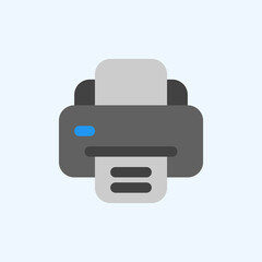 Printer icon in flat style about user interface, use for website mobile app presentation
