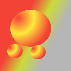 Illustration of round shapes that have yellow orange colors against yellow orange and gray backgrounds