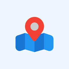 Maps and location icon in flat style about user interface, use for website mobile app presentation