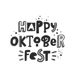 Happy oktoberfest stylized black ink lettering