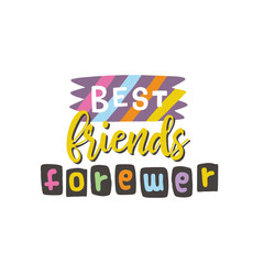 Best friends together. Y2K. Funny cartoon illustration. Vector quote. Comic element for sticker, poster, graphic tee print, bullet journal cover, card. 1990s, 1980s, 2000s style. Bright colors