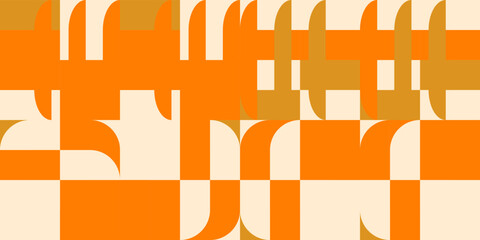 Modern vector abstract  geometric background with circles, rectangles and squares  in retro  style. Pastel colored simple shapes graphic pattern. Abstract mosaic artwork.