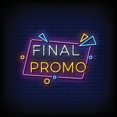 Neon Sign final promo with Brick Wall Background vector