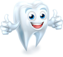 Tooth Dental Mascot Giving Thumbs Up