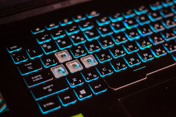 Luminous laptop keyboard
