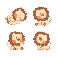 Cute lion cub vector illustration ,cute animals ,clipart, Cartoon vector of some cute animals. Cartoon suitable for, print, sublimation, shirt, postcard, printable, stationery ,kids product ,etc.