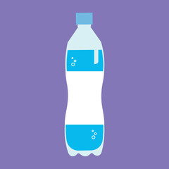 Plastic bottle with water, illustration, vector