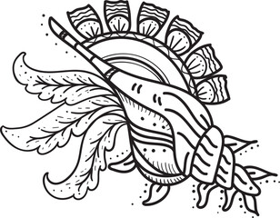 Indonesian shell batik