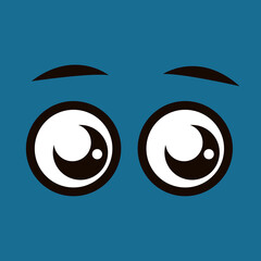 Eyes and eyebrows, illustration, vector, cartoon