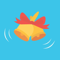 Obraz premium Two bells on a bow, illustration