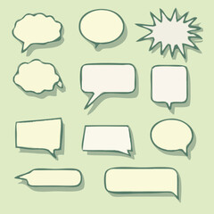 comic art speech bubbles set