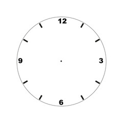 Watch in classic design with blank dial. Analog watch face for simple clock, vector illustration.
