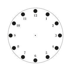 Watch in classic design with blank dial. Analog watch face for simple clock, vector illustration.