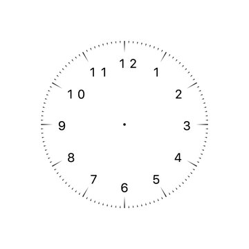 Watch in classic design with blank dial. Analog watch face for simple clock, vector illustration.