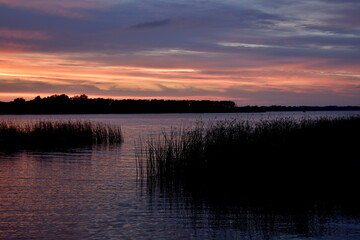 Der Oberuckersee im Abendrot