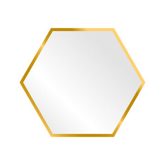 simple 3D triangle white and gold shape board or frame vector on a white background can be put text or product on frame