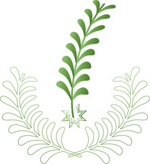 Flower leaf decoration wreath frame logo banner award art graphic design illustration png