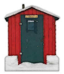 red house isolated on white