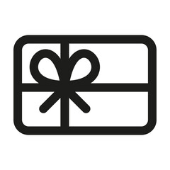 Gift card icon. Credit card with gift box illustration