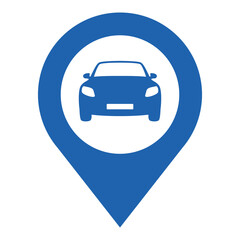 Car Parking pinpoint blue icon. Map parking pointer, Parking map point illustration