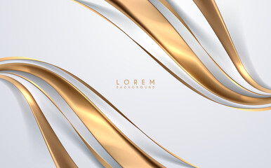 Abstract white and gold lines background