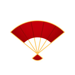 Chinese new year fan fill line icon. Chinese new year fan on white background.