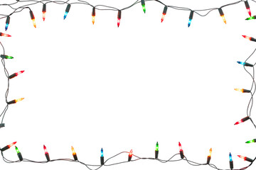 Christmas lights bulb frame decoration. isolated for design - 527572714